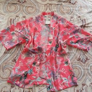 NWT Promod French Boutique Kimono Robe Tropical